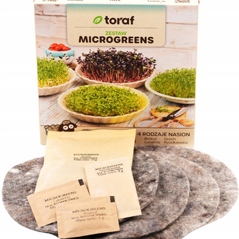 Microgreens Młode Listki zestw groch, lucerna, brokuł, rzodkiewka nasiona